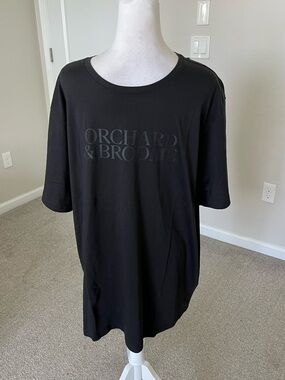 NWT Orchard & Broome Pima Cotton Black Short-Sleeve Logo Tee Size XXL Retails$85
